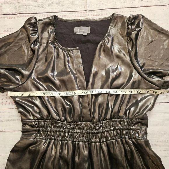 Anthropologie Somerset Maxi Dress Shine Edition Metallic Tiered Holiday Large - Picture 7 of 9